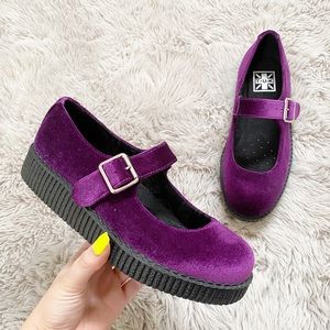 T.U.K Purple Velvet Viva II Mary Jane Women’s Size 9